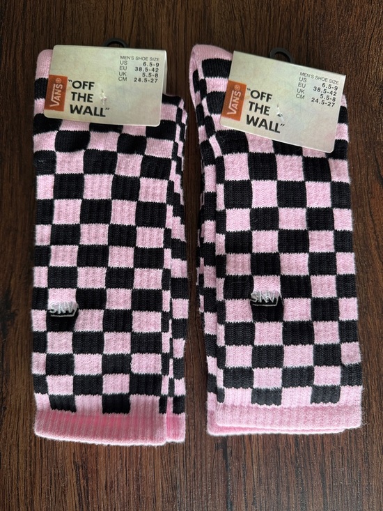 Vans Other - Vans Pink and Black Checkerboard Crew Socks